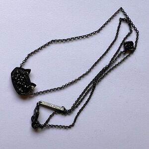 Kendra Scott Black Cat Pendant Necklace